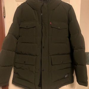 NEW Mens Olive green thick winter coat